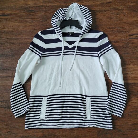 Talbot's nautical hoodie woman's size MP Pima cotton/model/spandex Beach Coastal - Picture 1 of 8
